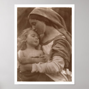 Póster Retrato da mãe e da criança (foto do sepia)