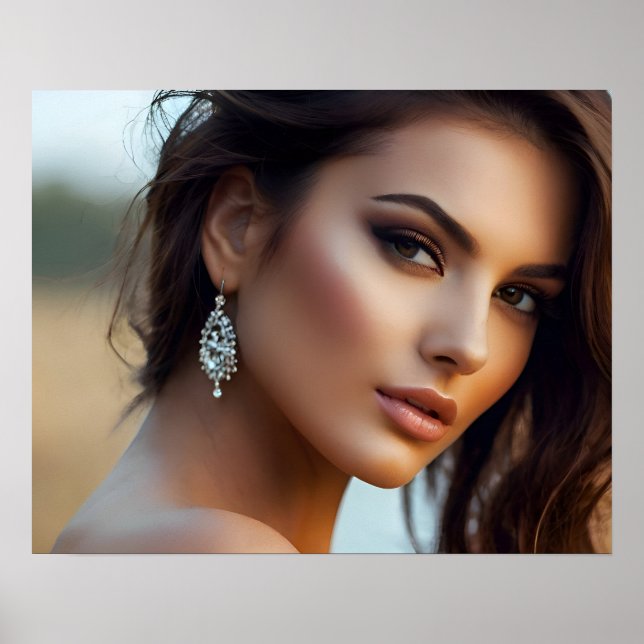 Poster Retrato da moda da arte feminina (Frente)