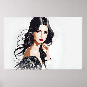 Poster Retrato da moda da arte feminina