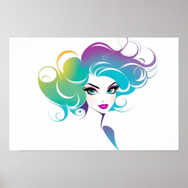 Poster Retrato da moda da arte feminina (Frente)