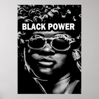 Poster Retrato da Mulher Afro-Bela de Energia Negra (AI+H