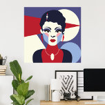 Poster Retrato da Mulher Art Deco<br><div class="desc">Introduzindo este impressionante design gráfico de um retrato feminino em um estilo de deco de arte, perfeito para adicionar um toque de elegância e sofisticação a qualquer produto Zazzle. A imagem mostra uma bela mulher de forma estilizada e geométrica, reminiscente da era da arte icônica. Quer você esteja procurando por...</div>