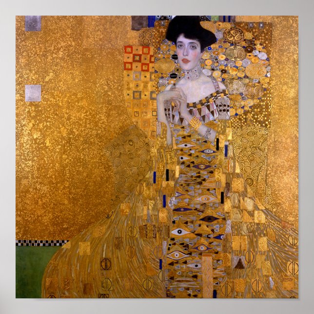 Poster Retrato da pintura feminina de Gustav Klimt (Frente)