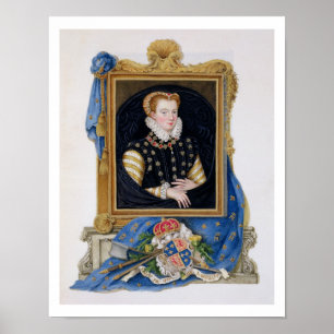 Poster Retrato da rainha de Mary de escocês (1542-87) 'd