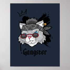 Poster Retrato da Rua Gangster Cat