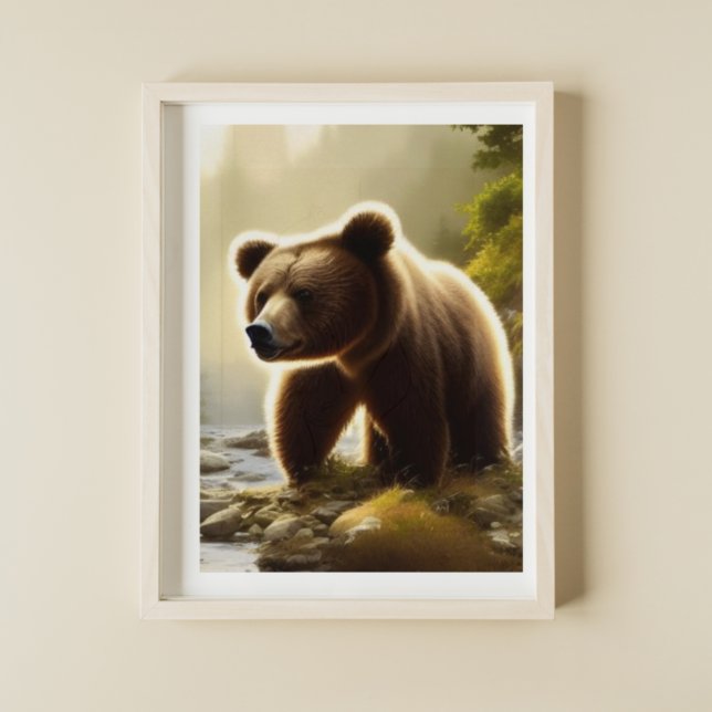 Poster Retrato da Vida Selvagem do Urso Castanho (Criador carregado)