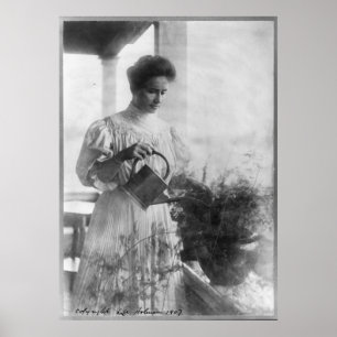 Póster Retrato das plantas molhando de Helen Keller