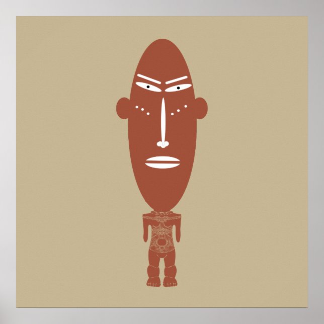 Poster retrato de abstrato africano (Frente)