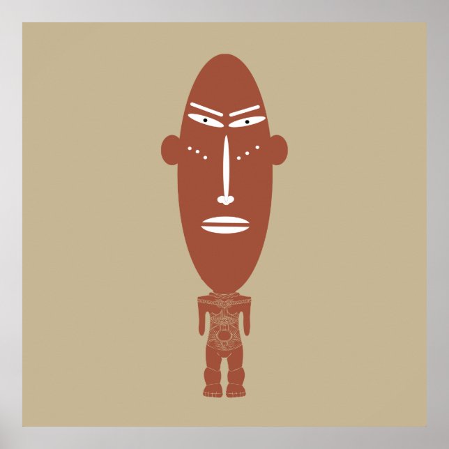 Poster retrato de abstrato africano (Frente)