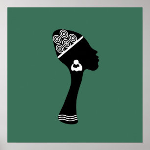 Poster retrato de abstrato mulher africana-americana