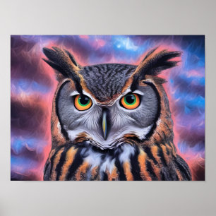 Poster Retrato de abstrato Owl