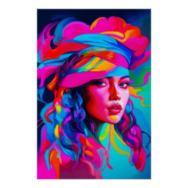 Póster Retrato de Abstrato vibrante