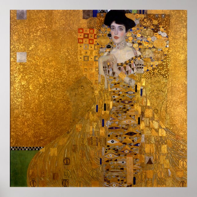 Póster Retrato de Adele Bloch-Bauer de Gustav Klimt 1907 (Frente)