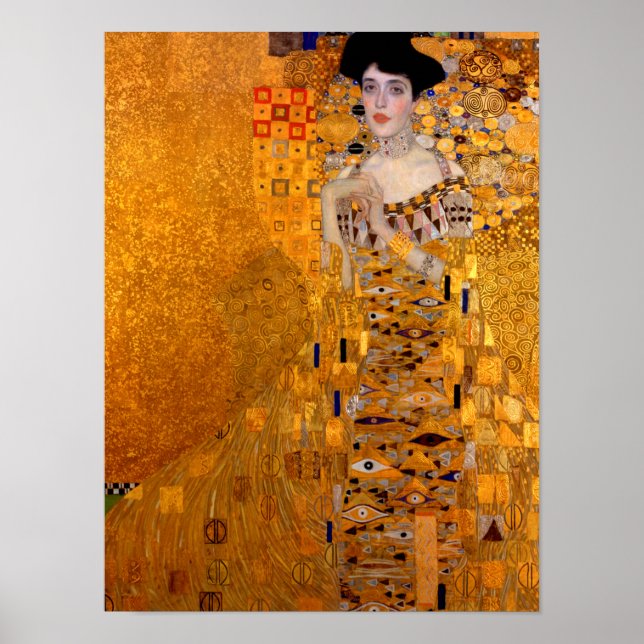 Poster Retrato de Adele Bloch-Bauer I, 1907, por Klimt (Frente)