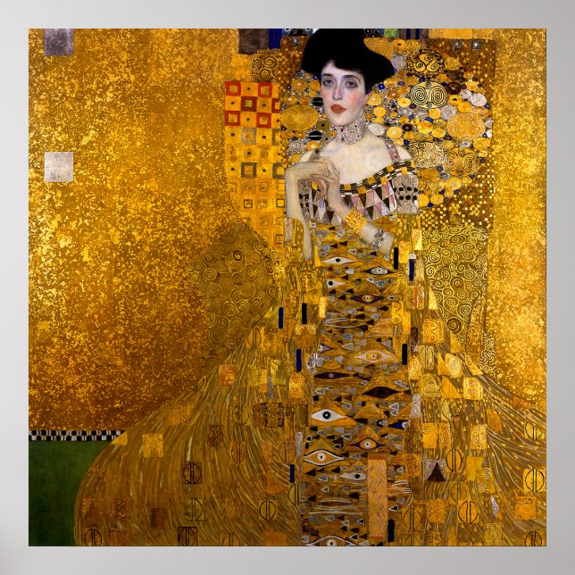 Poster Retrato de Adele Bloch-Bauer I por Gustav Klimt (Frente)