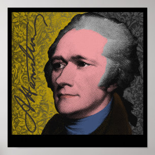 Póster Retrato de Alexander Hamilton em Pop Art