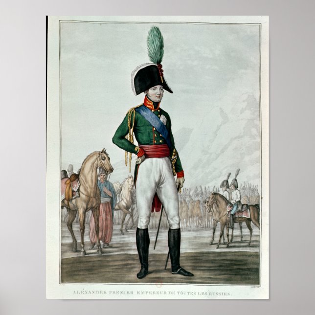 Póster Retrato de Alexandre I Pavlovich com o seu Exércit (Frente)