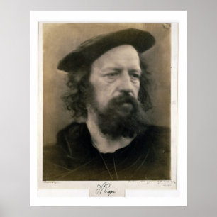 Póster Retrato de Alfred, senhor Tennyson (1809-92)