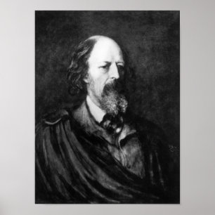 Poster Retrato de Alfred, senhor Tennyson c.1860s