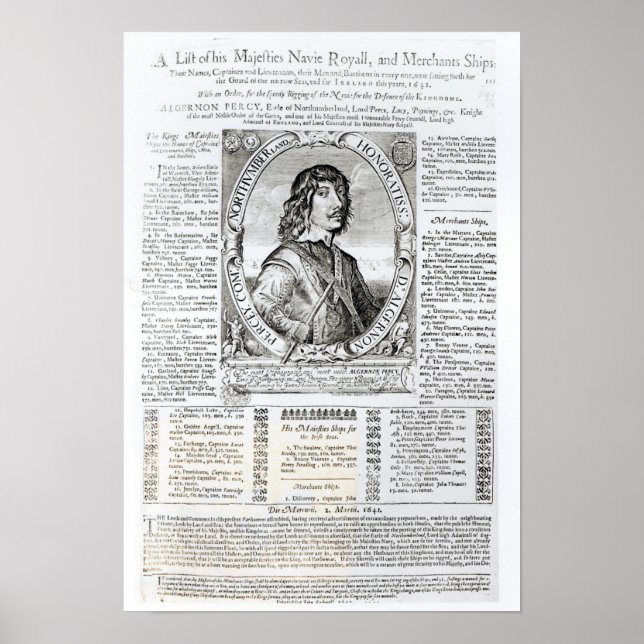 Poster Retrato de Algernon Percy (Frente)