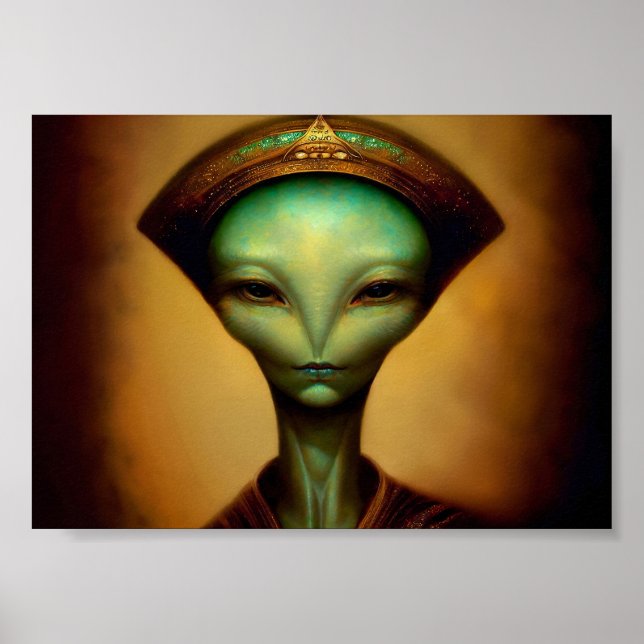Poster Retrato de Alienígena feminino (Frente)