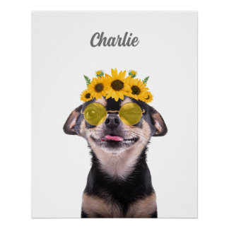 Póster Retrato de animais de estimação, arte de cães, imp