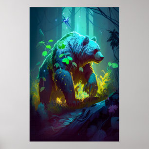 Poster Retrato De Animais De Porte De Urso Câncer