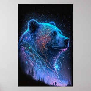 Poster Retrato De Animais De Porte De Urso Câncer