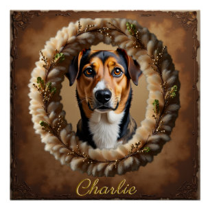 Póster Retrato de Animal de Estimação Personalizado – Bas