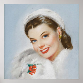 Poster Retrato de Anne Baxter na Capa da Revista Cosmopol