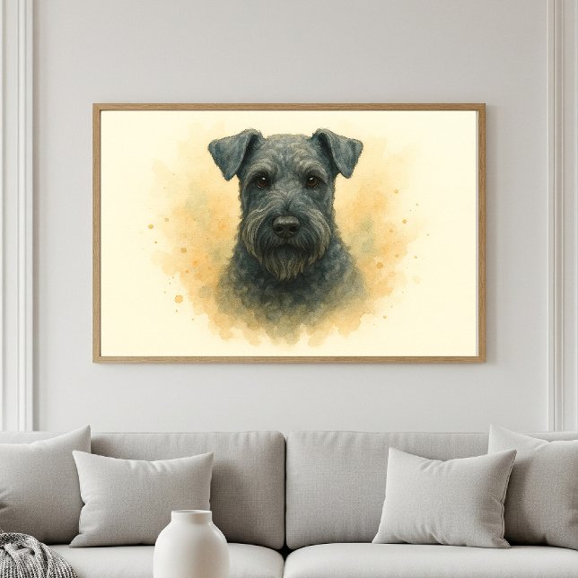Poster Retrato de Aquarela de Kerry Blue Terrier (Criador carregado)