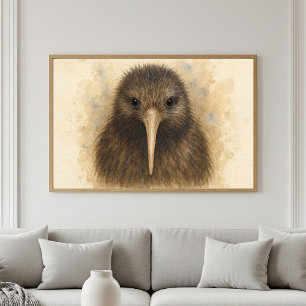 Poster Retrato de aquarela de Kiwi