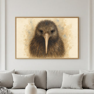 Poster Retrato de aquarela de Kiwi
