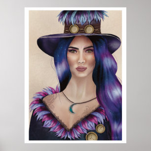 Poster Retrato de Aquarela de uma Mulher de Inspiração St