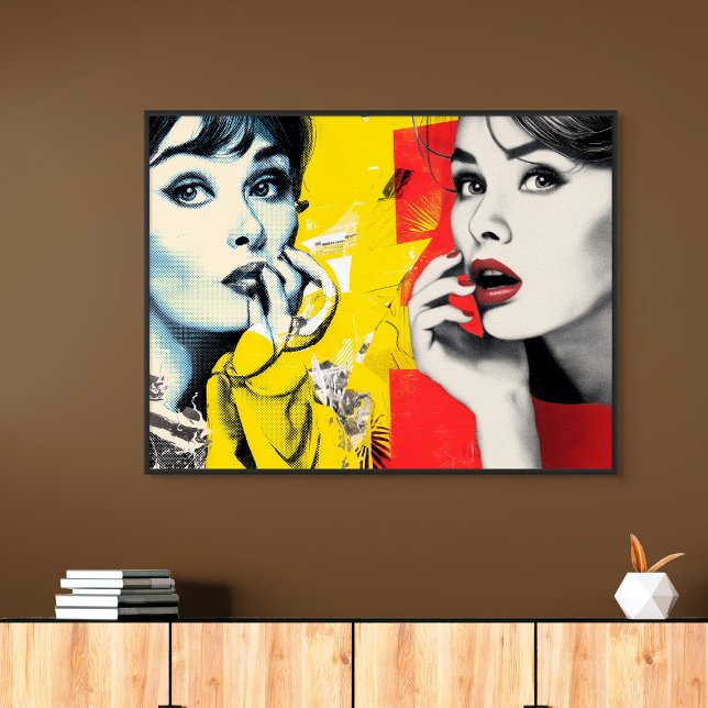 Poster Retrato de arte com pop duplo (Criador carregado)
