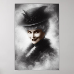 Poster Retrato de Arte de Mulher Vitoriana Misteriosa
