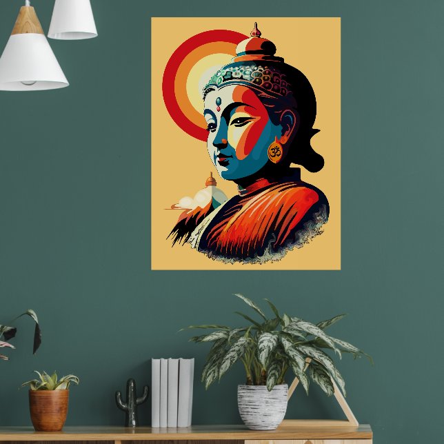 Poster Retrato de Arte Pop Buddha Lord (Sala de Estar 1)