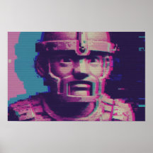 Retrato de Arte Vaporwave Glitch