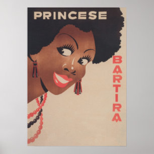 Poster Retrato de Arte Vintage, Mulher Negra