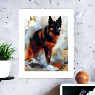 Poster Retrato de atordoamento do cão german shepherd