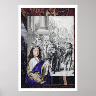 Póster Retrato de auto, 1662 (caneta & tinta & w/c no