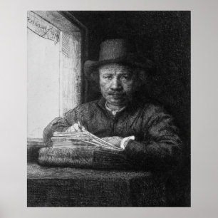 Póster Retrato de auto ao tirar, 1648