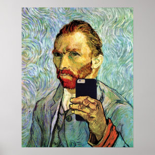 Póster Retrato de auto de Selfie do telemóvel de Vincent