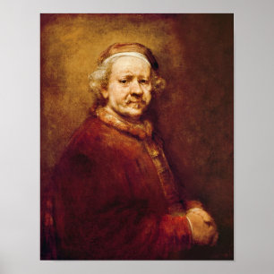 Póster Retrato de auto dentro na idade de 63, 1669