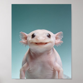 Poster Retrato de Axolote Bebê – Parede de Berçário Fofa