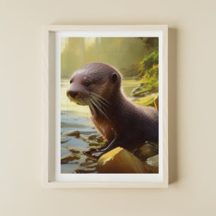 Poster Retrato de Baby Otter Wildlife