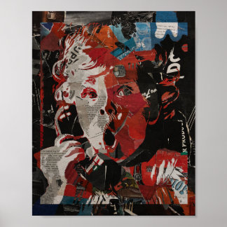 Poster Retrato de bebê em arte pop vintage