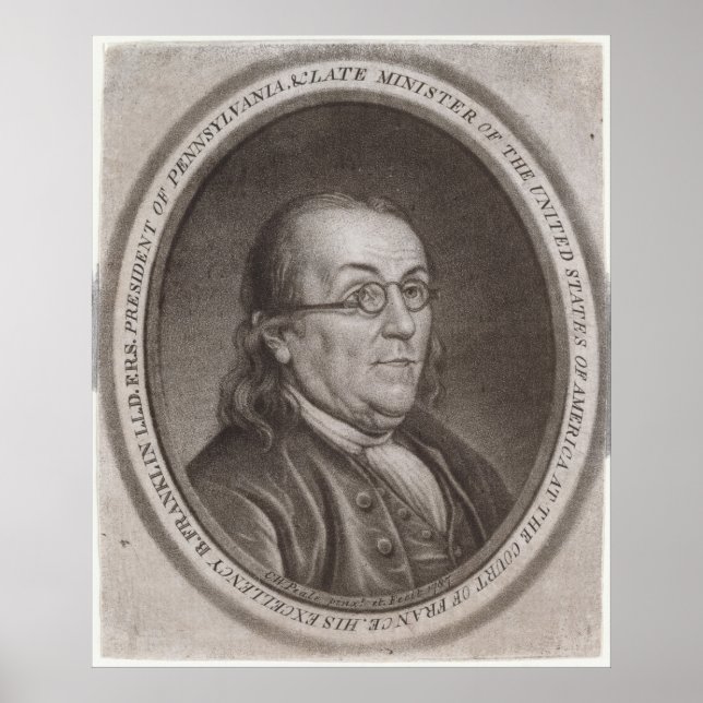 Poster Retrato de Ben Franklin (1787) (Frente)