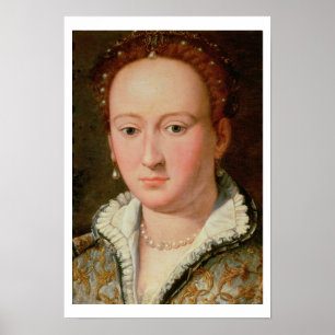 Póster Retrato de Bianca Cappello, c.1580 (óleo no cobre