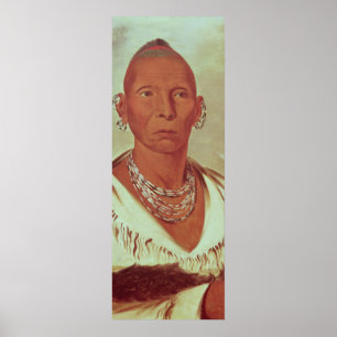 Poster Retrato de Black Hawk, Chefe Indiano